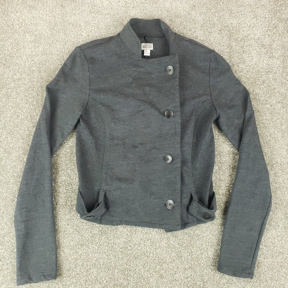 Coverse One Star Jacket Small S Womens Gray Cotton Blnd Light Short Long Sleeve